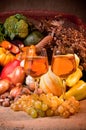 Fall cornucopia setting Royalty Free Stock Photo
