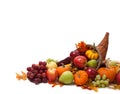 Fall cornucopia on a White back ground Royalty Free Stock Photo