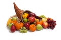 Fall cornucopia on a White back ground Royalty Free Stock Photo