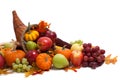 Fall cornucopia on a White back ground Royalty Free Stock Photo