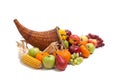 Fall cornucopia on a White back ground Royalty Free Stock Photo