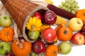 Fall cornucopia on a White back ground Royalty Free Stock Photo