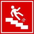 Fall danger, slippery stairs