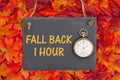 Fall Daylight Savings Time Change message Royalty Free Stock Photo