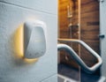 Fall Detection System in Modern Bathroom for Elderly Safety Royalty Free Stock Photo