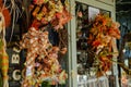 Fall display in front of a store ready to sale.