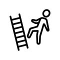 fall down the stairs of the icon vector. Isolated contour symbol illustration Royalty Free Stock Photo