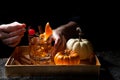 Fall Drinks in Bar - Old Fashioned Whiskey Cocktail Royalty Free Stock Photo