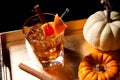 Fall Drinks - Old Fashioned Cocktail Royalty Free Stock Photo