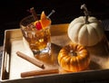 Fall Drinks - Old Fashioned Whiskey Cocktail Royalty Free Stock Photo