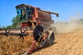 A soybean harvestor at work on a family farm in Louisiana. Royalty Free Stock Photo