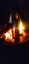 Fall fire pit clear crisp night Royalty Free Stock Photo