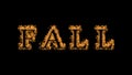 Fall fire text effect black background Royalty Free Stock Photo