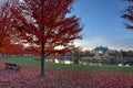 Fall foliage around the Forest Park bandstand in St. Louis, Missouri Royalty Free Stock Photo