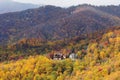 Fall foliage Blowing Rock overlook, Blue Ridge Parkway