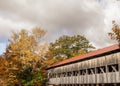 Fall foliage bordering Albany Covered Bridge