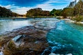 Fall foliage on the crystal clear Frio River in Texas. Royalty Free Stock Photo