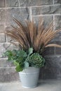 Fall Foliage in Galvanized Container