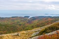 Fall foliage meets Somes Sound and the ocean in Acadia National Park