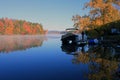 Fall Foliage in Lake Laurel, Berkshire, Massachusetts Royalty Free Stock Photo