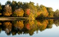 Fall foliage at Lake Shaftsbury in Vermont