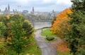 Fall foliage in Ottawa, Ontario, Canada. Voyageurs Pathway autumn scenery.