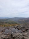 Fall Foliage View from Giant Ledge Mountain in September in Catskill Mountains. Royalty Free Stock Photo