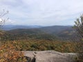 Fall Foliage View from Giant Ledge Mountain in September in Catskill Mountains. Royalty Free Stock Photo