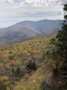 Fall Foliage View from Giant Ledge Mountain in September in Catskill Mountains. Royalty Free Stock Photo