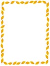 Fall Golden Elm Leaf Frame or Border Royalty Free Stock Photo