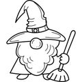 Fall halloween gnome hand drawn doodle clip art illustration