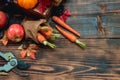 Fall harvest cornucopia. Autumn season. Thanksgiving day concept Royalty Free Stock Photo