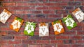 Fall Harvest sign hanging on brick wall Royalty Free Stock Photo