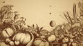 Fall harvest vegitables in banner format generative ai