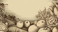 Fall harvest vegitables in banner format generative ai