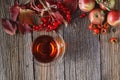 Fall harvesting on rustic wooden background Royalty Free Stock Photo