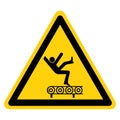 Fall Hazard From Conveyor Symbol Sign Isolate On White Background,Vector Illustration