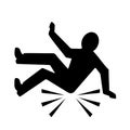 Fall hazard vector pictogram