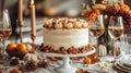 Fall-Inspired Cake on Party Table: A Festive Autumn Celebration