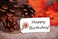 Fall Label with Happy Birthday