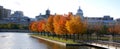 Fall landscape from Parc Jean Drapeau Royalty Free Stock Photo