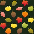 Fall Leafs Pattern Background Green Royalty Free Stock Photo