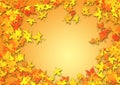 Fall leaves as an orange background Royalty Free Stock Photo