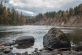 Bulkley River - Forest - Water - Rocks Royalty Free Stock Photo