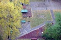 Fall of the leaves in the city park in autumn day Royalty Free Stock Photo