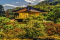 Fall Leaves Kinkaku-Ji Golden Pavilion Buddhist Temple Kyoto Japan