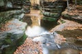 Fall Leaves at Pewits Nest, Baraboo, Wisconsin, USA Royalty Free Stock Photo