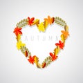 Autumn love heart symbol