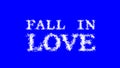 Fall In Love cloud text effect blue isolated background