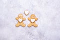 Fall in love gingerbread cookies Royalty Free Stock Photo